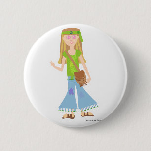 En Sassy Hippieflicka Knapp