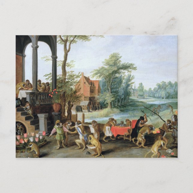 En satir av Tulip Manias dåd Vykort (Framsida)