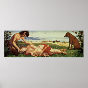 En Satyr som sörjer över en Nymph, c.1495 Poster