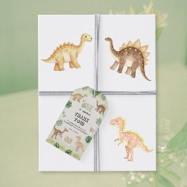 En Saurus 1-årspresent Tag Presentetikett