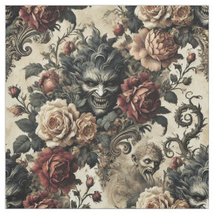 En Savage Sanctum - Gothic Påstående Tile Tyg