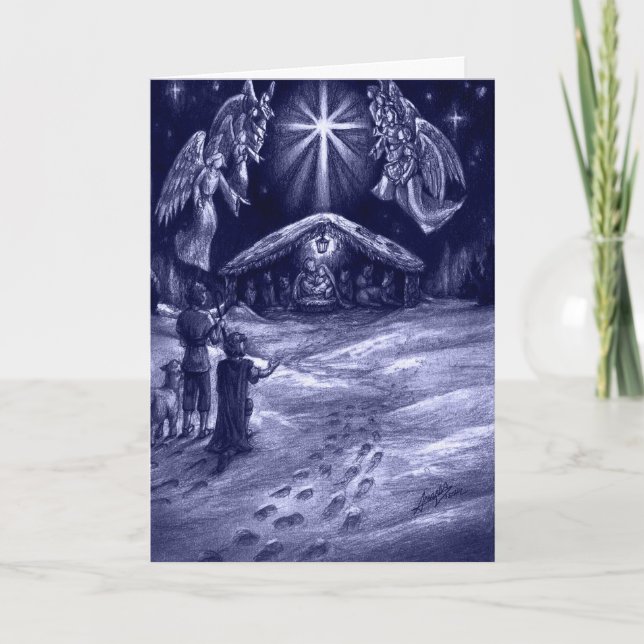 En Savior är Born! Helgkort (Framsida)