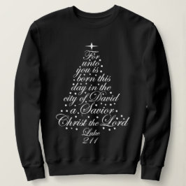 En Savior är Born Luke 2-11 Julgran Shirts Tröja