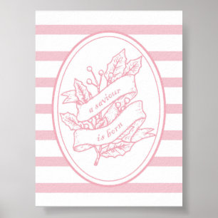 En Savior är född Rosa Holly Banner-jul Poster