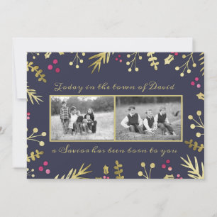 En Savior har fötts på Religiösans julfoto Julkort