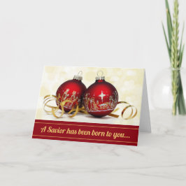 En Savior har fötts till julens prydnadsskapelse Helgkort