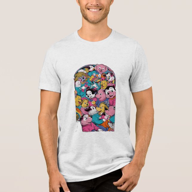 En scen för berömd har återskapats men med djur t shirt (Framsida)
