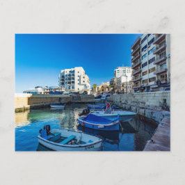 En scen från Gillieru Harbour, Malta Helgdag Card Vykort