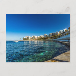 En scen från Sankt Pauls Bay, Maltas Helgdag Card Vykort