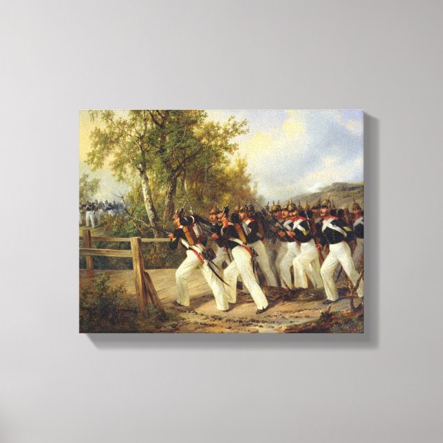 En scen från soldatens liv, 1849 canvastryck (Framsida)