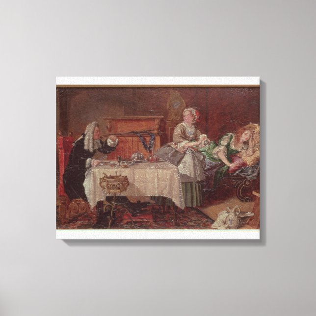 En scen från Tartuffe av Moliere, 1850 Canvastryck (Framsida)