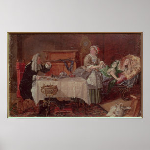 En scen från Tartuffe av Moliere, 1850 Poster