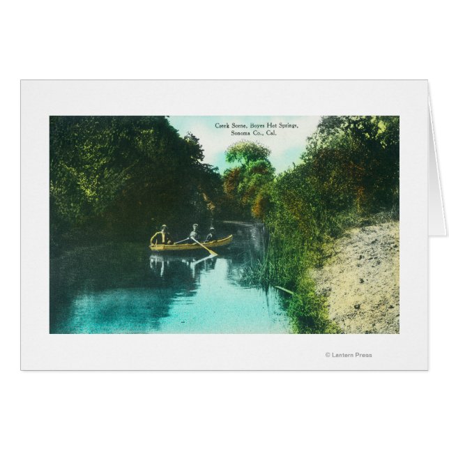 En scen i Bäck med familj i Canoe Hälsningskort (Framsidan Horizontal)
