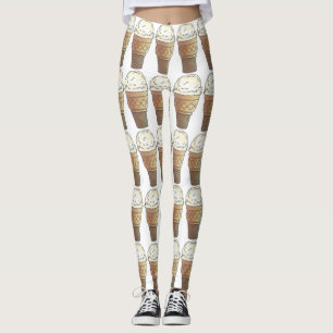 En Scoop Vanilla Ice Cream Cone Cones Foodie Leggings