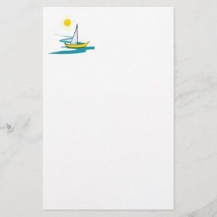 En segelbåt brevpapper