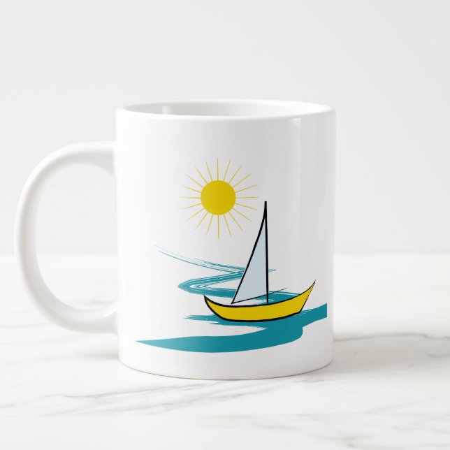 En segelbåt jumbo mugg (Vänster)