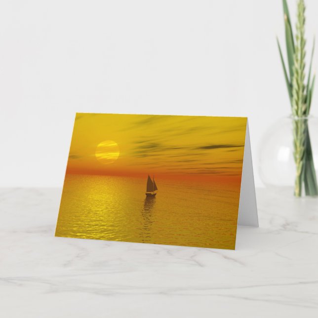 En seglingboat. kort (Framsida)