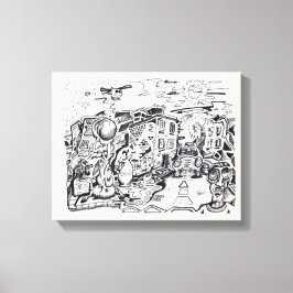 En sen nattpromenad hem canvastryck