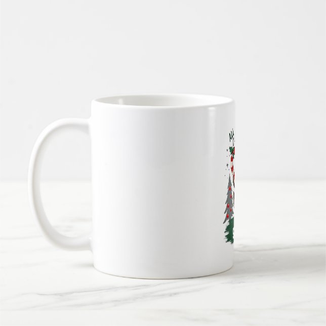 En Sengångare Till Jul. Söt, Julsengångare Med  Kaffemugg (Vänster)
