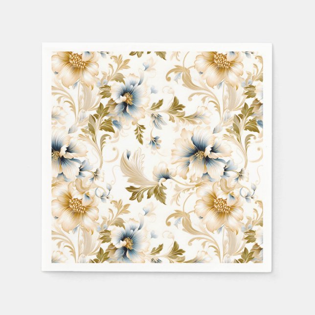 En serie bröllopsblommor design 3 pappersservett (Framsidan)