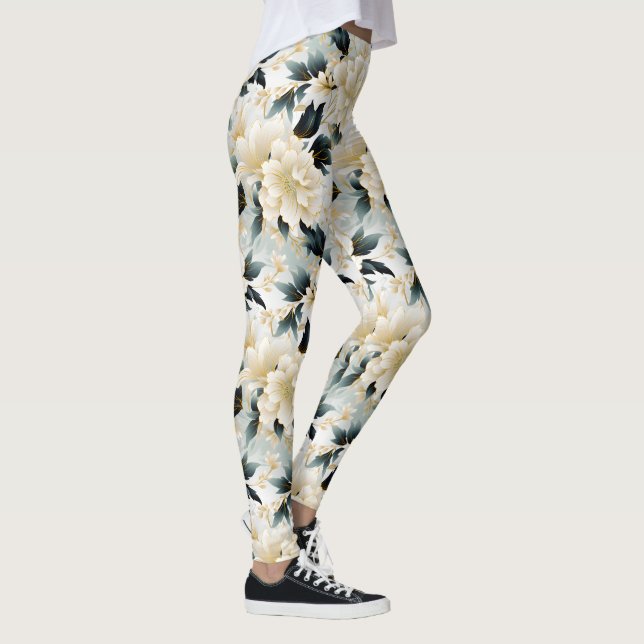 En serie bröllopsblommor design 7 leggings (Höger)