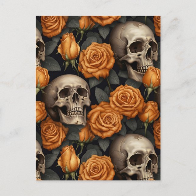 En Serie Design för Dödskalle och Rosor 11 Vykort (Framsida)
