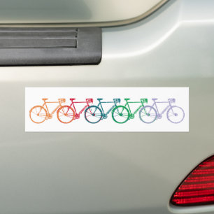 en serie färg-cyklar bildekal
