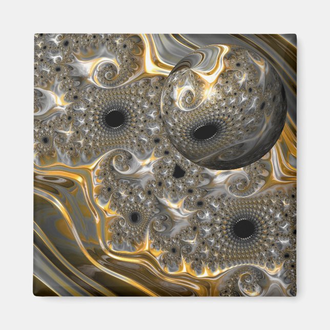 En sfärisk lastpall i Magnet Silver och Guld (Framsidan)