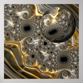 En sfärisk lastpall i Silver och Guld Poster