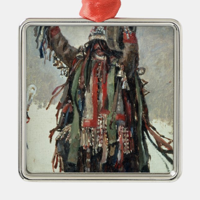 En Shaman skissar för Yermak Julgransprydnad Metall (Framsidan)