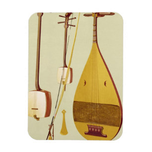 En shamisen, en kokyu och en biwa, japan, från 'M Magnet