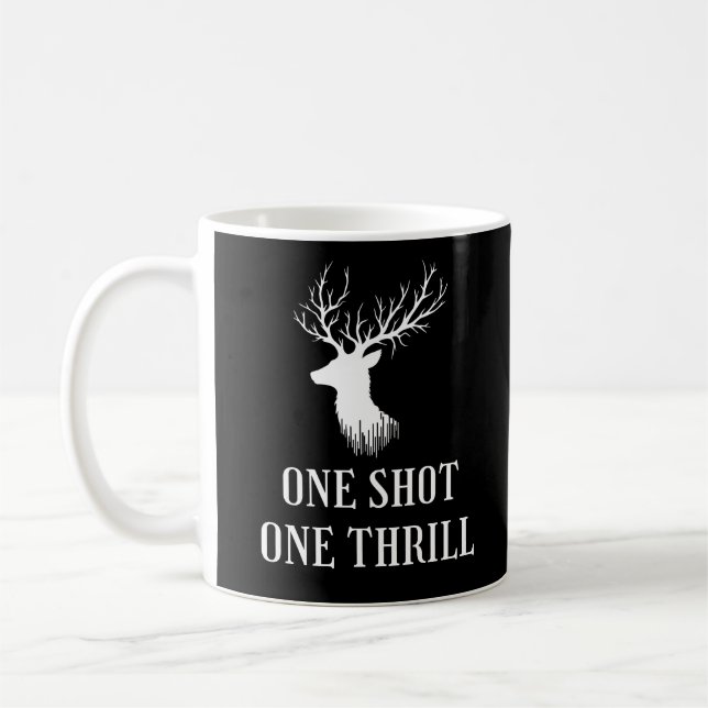 En shot One Thrill | Hjort Hunting Gift Kaffemugg (Vänster)
