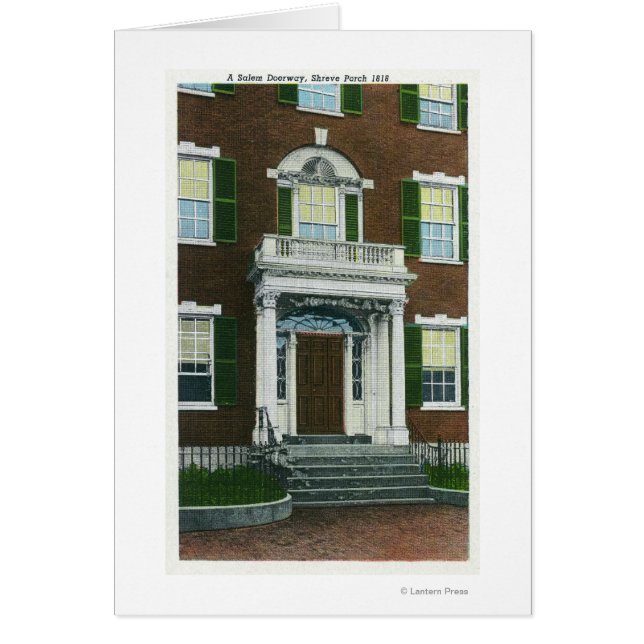 En Shreve Porch, Salem Doorway View Hälsningskort (Framsidan)