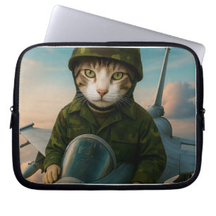 En Siam Luft Force Cat med Laptop sleeve 10 tum