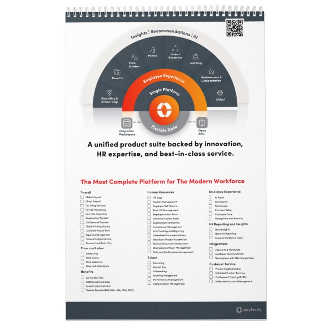 En sida 18 månaders kalender, Vit Kalender (Omslag)
