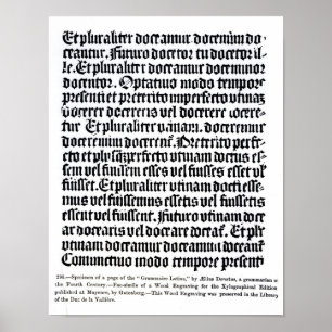 En sida av Grammaire Latine Poster