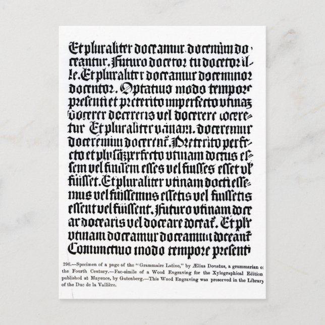 En sida av Grammaire Latine Vykort (Framsida)