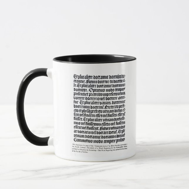En sida av 'Grammairen Latine Mugg (Vänster)