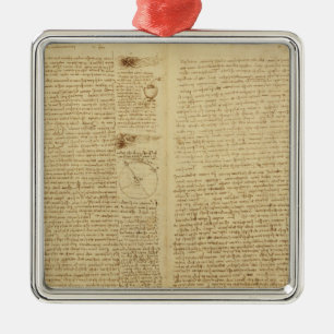 En sida från codexen Leicester, 1508-12 Julgransprydnad Metall