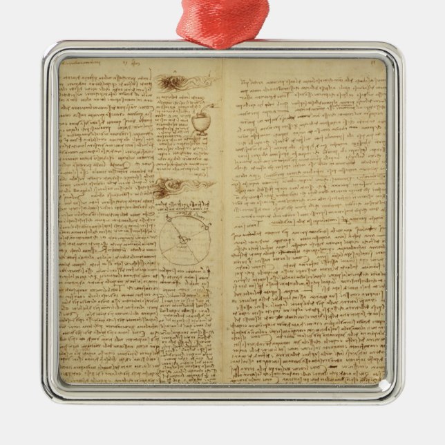 En sida från codexen Leicester, 1508-12 Julgransprydnad Metall (Framsidan)