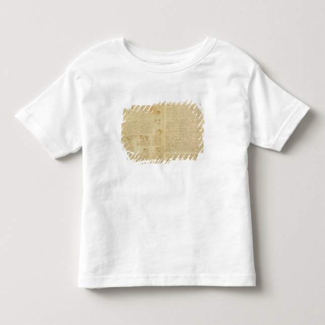 En sida från codexen Leicester, 1508-12 Tee Shirt (Framsida)