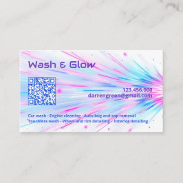 En sida i bilen Tvättar QR Visitkort