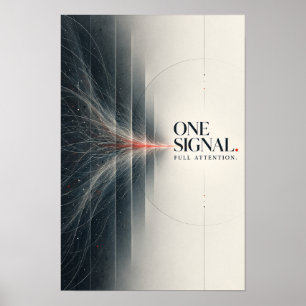 En signal ren uppmärksamhet minimalistisk typograf poster
