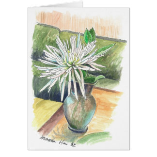 En singelchrysanthemum hälsningskort