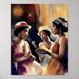 En Singing Group som utför en Jazz-Klubb Poster