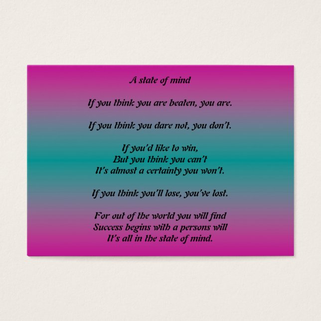 En sinnesstat visitkort (Framsidan)