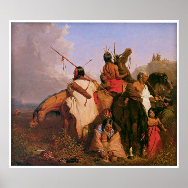 En Sioux-grupp av Charles Deas 1845 Poster (Framsidan)