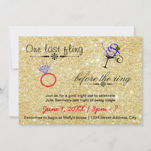 En sista applåd/Guld - Bachelorette-inbjudan Inbjudningar