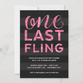 En sista fil| Glitter-look Bachelorette Party Inbjudningar