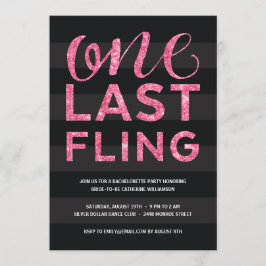 En sista fil| Glitter-look Bachelorette Party Inbjudningar
